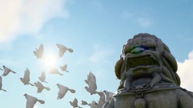 Barış güvercini yavaş hareket ediyor.