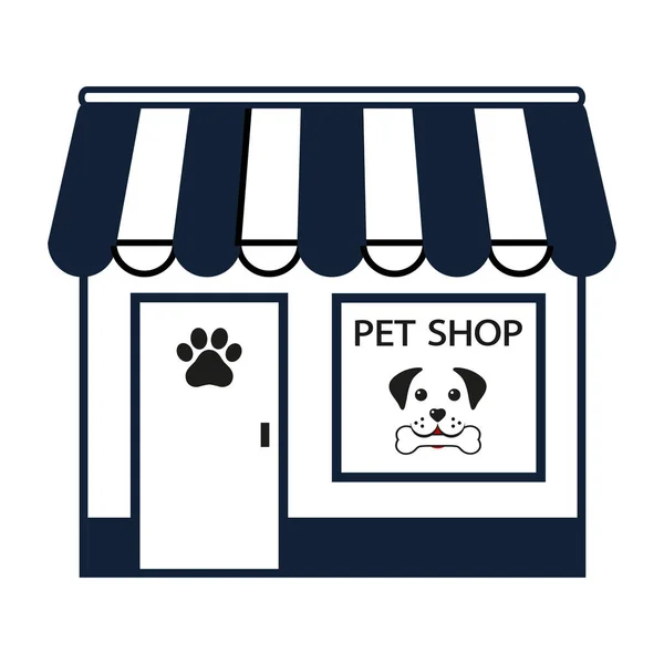 Ilustração Pet Shop Para Animais Estimação Isolados Fundo Branco — Vetor de Stock