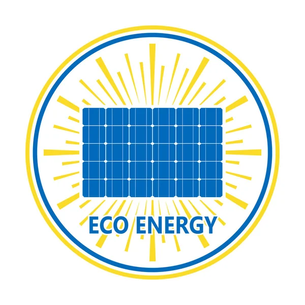 Logo Panelu Energii Słonecznej Białym Tle — Wektor stockowy