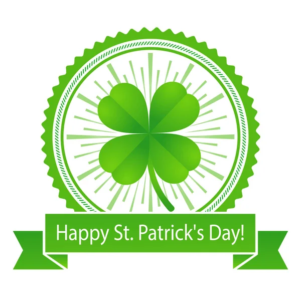 Illustratie Voor Happy Patrick Day Groene Klaver Cirkel Met Spandoek — Stockvector