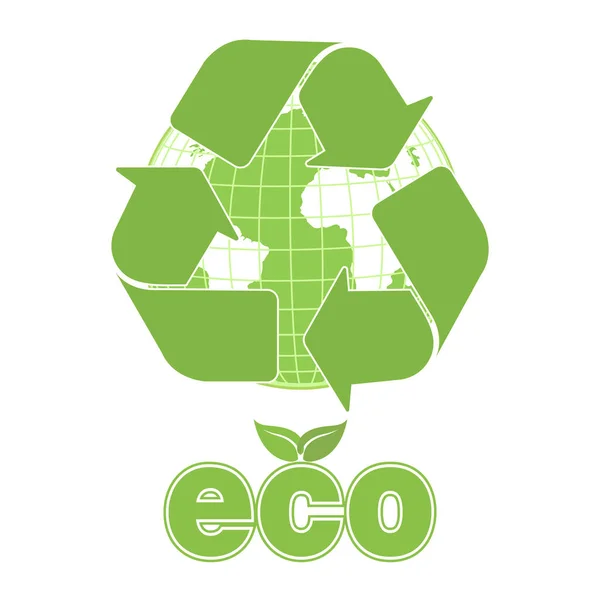 Illustration Protection Environnement Concept Écologique Sur Fond Blanc — Image vectorielle