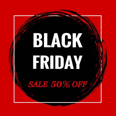 Kara Cuma logosu. Beyaz arka planda siyah bir çembere kazınmış..