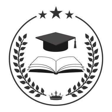 Siyah öğrenci şapkasının beyaz arka planda izole edilmiş dünya küresi görüntüsü