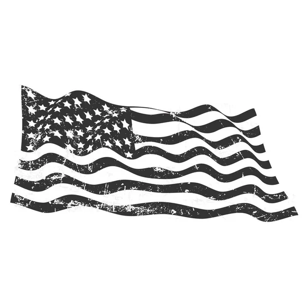 Grunge Drapeau Monochrome Des États Unis Amérique Illustration Grunge Noir — Image vectorielle