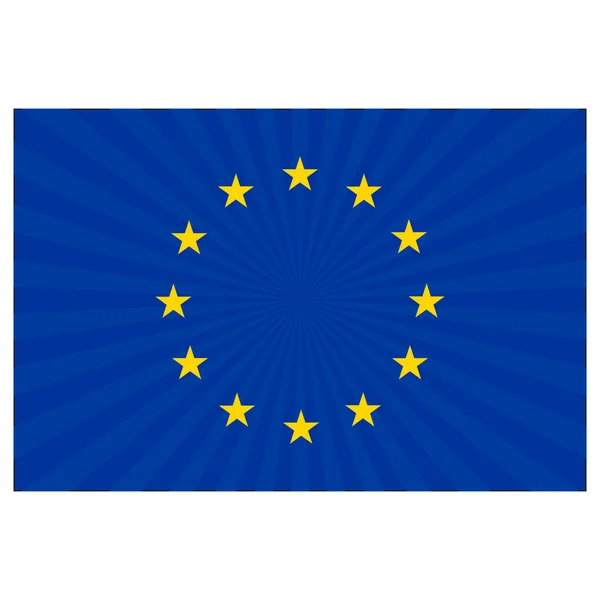 Illustration Drapeau Union Européenne Sur Fond Blanc — Image vectorielle