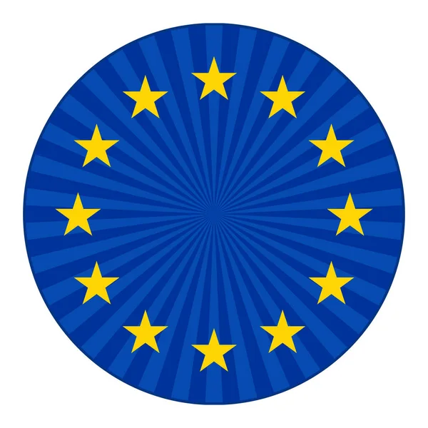 Bandera Europa Con Estrellas Círculo Azul — Vector de stock
