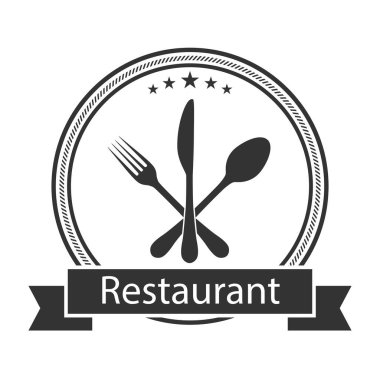 Beyaz bir arka planda restoran işletmeciliği logosu