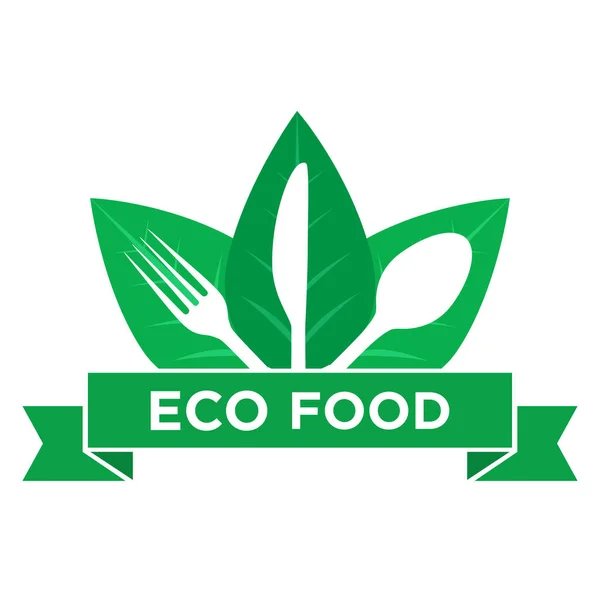 Vegetarian Logo Template Restaurant Logo Natural Food Logo — Stock Vector