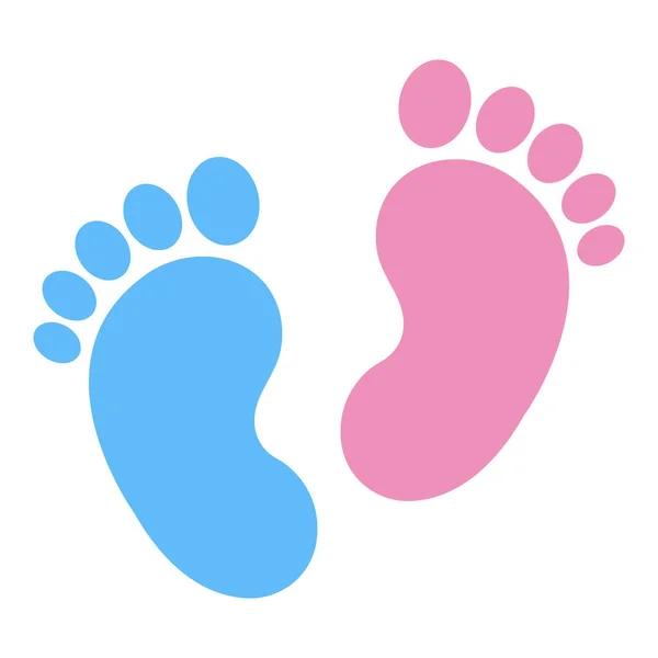 Illustration Pink Blue Footprint Boy Girl White Background — Stock Vector