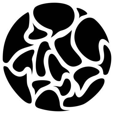 Saydam bir arkaplanda OCD siyah simgesi. Obsesif-Kompulsif Bozukluğun vektör sembolü, zihindeki rahatsız edici ve tekrarlayan düşüncelerin (takıntıların) amansız karmaşasını gösteriyor.