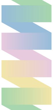 Yumuşak pastel eğimli kusursuz kurdele bilgi şablonu. Sonsuz süreç adımları, zaman çizgileri veya arkaplanlar için izole vektör zigzag pankartı