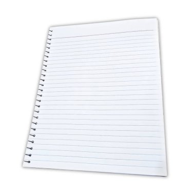 Boş çizgili spiral defter beyaz arkaplan