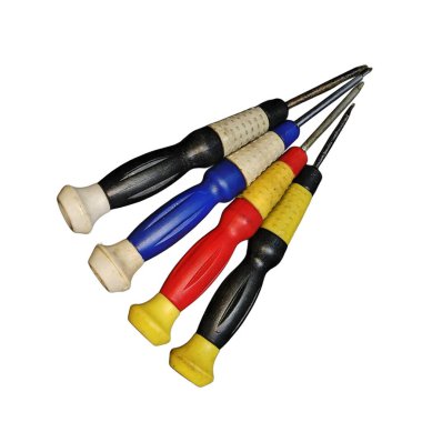 Beyaz arka plan üzerinde hassas Tornavidalar