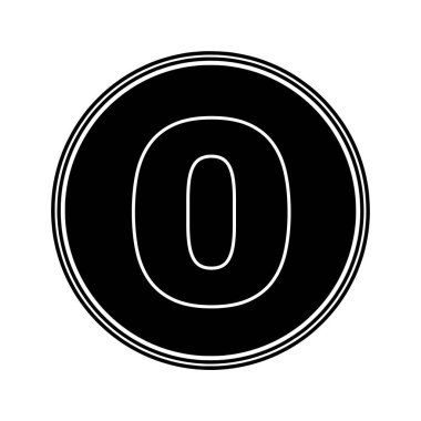 Siyah katmanlı arkaplanda beyaz sıfır sayısı