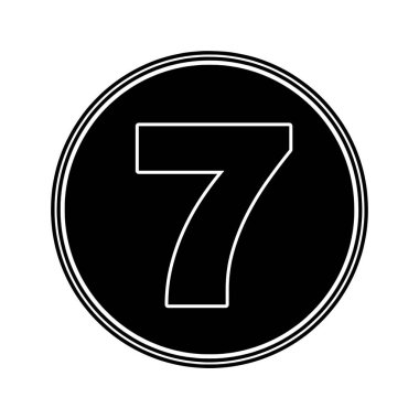 Koyu arkaplanda yedi numaralı siyah çember.