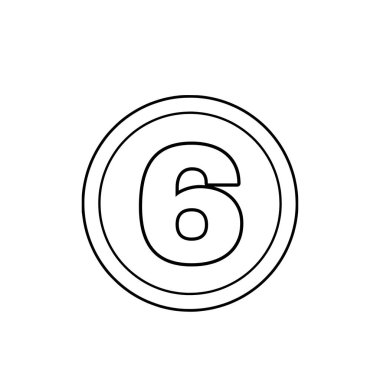 Altı numaralı siyah hat. Çift daire çerçevesi içinde.