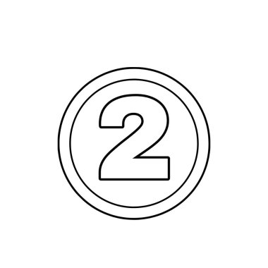 Beyaz çember arka planında iki numara ana hatlarıyla belirtilmiş