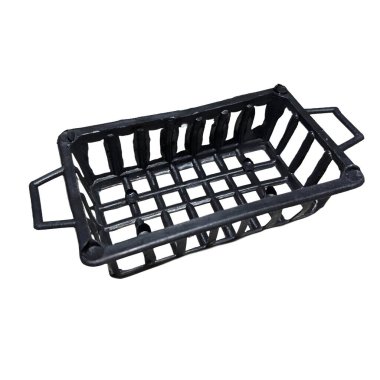 Siyah plastik dikdörtgen sepet beyaz arkaplan