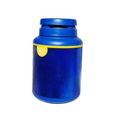 Sarı Çizgili Mavi Plastik Şişe