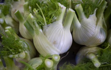 Taze rezene soğanları, açık yeşil kapaklı yemekler bekliyor..