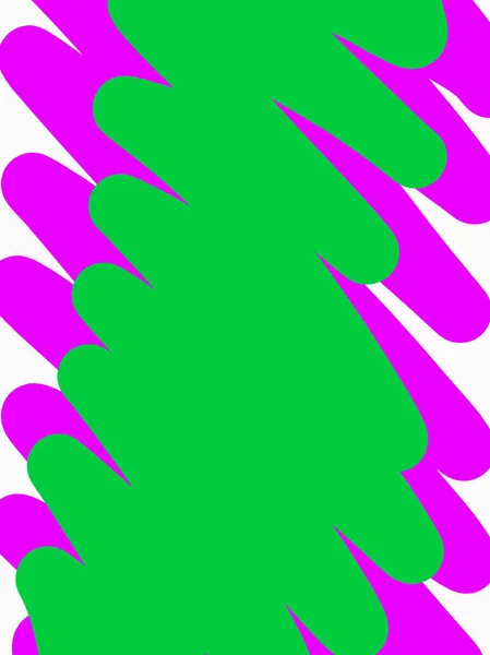 soyut grafik tasarım cesur, birbirine kenetlenmiş şekiller canlı yeşil ve morumsu..