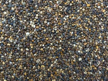 Bu resim, herhangi bir tasarım projesine doğal bir element eklemek için ideal olan çeşitli küçük, pürüzsüz nehir kayalarının ayrıntılı bir görünümünü sergiler.