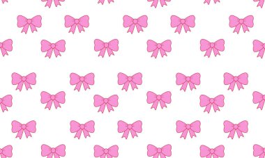 Beyaz arka planda pembe yay deseni, kadınsı tasarımlar ve dekorlar için mükemmel.