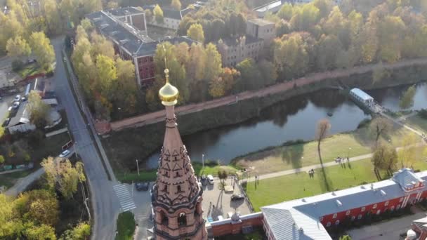 Cinematische Drone Vlucht Rond Klokkentoren Gethsemane Chernigov Skete Sergiyev Posad — Stockvideo