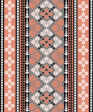 Etnik süslemeli vektörsüz desen.