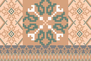 Etnik süslemeli kusursuz desen, vektör illüstrasyonu