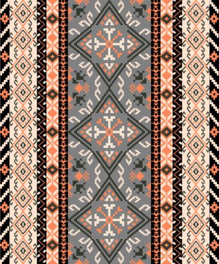 Etnik kalıplı kusursuz bir model. vektör illüstrasyonu.