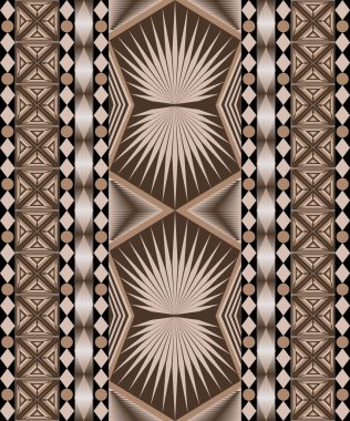 Dünyadan esinlenilmiş şekilleri, modaya uygun renk paleti ve çok yönlü bir düzeni olan bir Tone vektör geometrik deseni. Dijital sanat, poster tasarımı ve tekstil baskısı için harika.