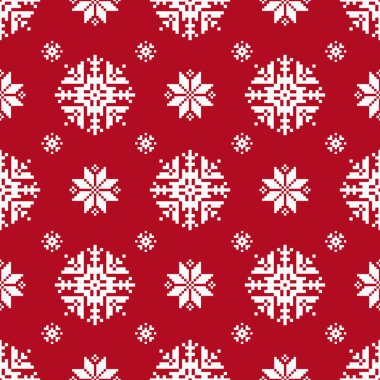 Çiçek Pikseli Tasarımlı Noel Sanatı. Geometrik Etnik Desen, Nakış, Tekstil Süsleme, Kumaş, El Dikişi, Kültürel Dikiş Sanatı