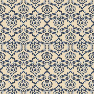 Retro- Lüks Damask Şablonu Şık Dekorasyon Üst Düzey İç mimari ve Moda Tasarımı. Bu zarif damaske deseni ile zamansız sofistike hoşgörü, zenginlik tadı olanlar için titizlikle hazırlanmış