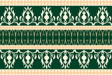 Yeşil ton Lüks Damask Şablonu, Üst Düzey İç mimari ve Moda için Zarif Dekorasyon. Bu zarif damaske deseni ile zamansız sofistike hoşgörü, zenginlik tadı olanlar için titizlikle hazırlanmış