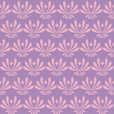 Mor Tonlu Şam Şablonu Şık Dekorasyon Üst Düzey İç Modeller ve Moda Tasarımı. Bu zarif damaske deseni ile zamansız sofistike hoşgörü, zenginlik tadı olanlar için titizlikle hazırlanmış