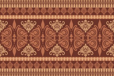 Earthy tone Luxury Damask Pattern, Elegant Ornate Design for High-End Interiors & Fashion. Indulge in timeless sophistication with this exquisite damask pattern, meticulously crafted for those with a taste for opulence