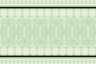 Yeşil Ton Şatafatlı Damask Şablon Üst Düzey İç mimari ve Moda için Süslü Tasarım. Bu zarif damaske deseni ile zamansız sofistike hoşgörü, zenginlik tadı olanlar için titizlikle hazırlanmış