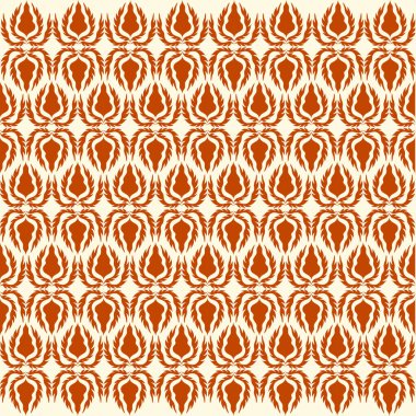 Kırmızı Terracotta tonu Lüks Damask Şablonu Şık Şablon Üst Düzey İç Modeller ve Moda Tasarımı. Bu zarif damaske deseni ile zamansız sofistike hoşgörü, zenginlik tadı olanlar için titizlikle hazırlanmış