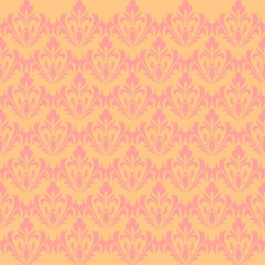 Terracotta tonu Lüks Damask Şablonu Şık Dekorasyon Üst Düzey İç Modeller ve Moda Tasarımı. Bu zarif damaske deseni ile zamansız sofistike hoşgörü, zenginlik tadı olanlar için titizlikle hazırlanmış