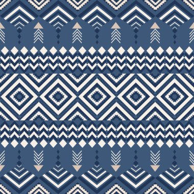 Minimalist tarzda soyut şekilleri olan, Mavi Dünyalı, kusursuz bir geometrik desen. Kumaş tasarımı, ambalaj, duvar kağıdı, ambalaj kağıdı, marka ve dijital arka plan için mükemmel. Modern yüzyılın ortalarından esinlenilmiş trend vektör dokusu