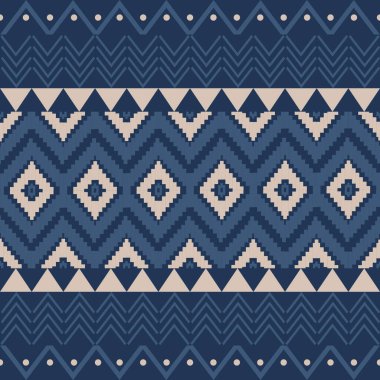 Minimalist tarzda soyut şekilleri olan, Mavi Dünyalı, kusursuz bir geometrik desen. Kumaş tasarımı, ambalaj, duvar kağıdı, ambalaj kağıdı, marka ve dijital arka plan için mükemmel. Modern yüzyılın ortalarından esinlenilmiş trend vektör dokusu