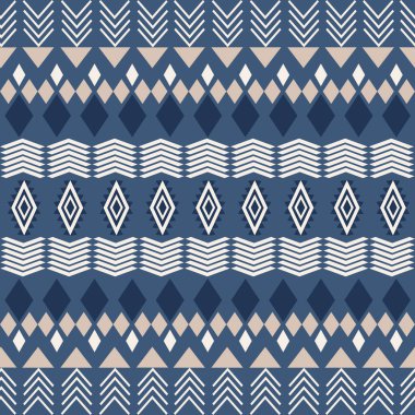 Minimalist tarzda soyut şekilleri olan, Mavi Dünyalı, kusursuz bir geometrik desen. Kumaş tasarımı, ambalaj, duvar kağıdı, ambalaj kağıdı, marka ve dijital arka plan için mükemmel. Modern yüzyılın ortalarından esinlenilmiş trend vektör dokusu