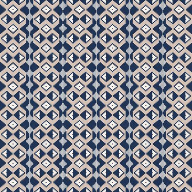 Minimalist tarzda soyut şekilleri olan, Mavi Dünyalı, kusursuz bir geometrik desen. Kumaş tasarımı, ambalaj, duvar kağıdı, ambalaj kağıdı, marka ve dijital arka plan için mükemmel. Modern yüzyılın ortalarından esinlenilmiş trend vektör dokusu