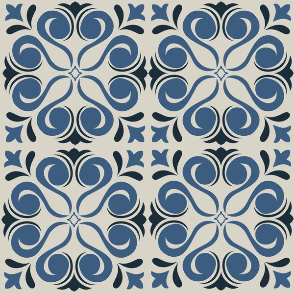 Eski seramik ve Akdeniz dekoratif tasarımından esinlenen çiçek ve geometrik motifleri içeren Retro Pürüzsüz döşeme desenleri. Duvar kağıdı, tekstil, kumaş, ev dekorasyonu, ambalaj kağıdı, arkaplan, yüzey deseni tasarımı için uygun