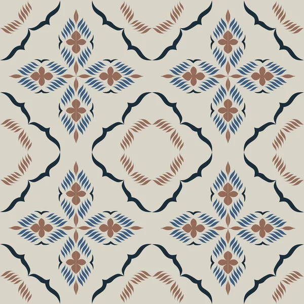 Çiçek ve geometrik motiflerle süslenmiş, klasik seramik ve Akdeniz dekoratif tasarımından esinlenilmiş, dünyevi, pürüzsüz bir fayans deseni.