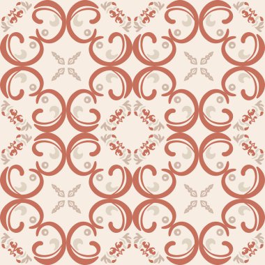 Klasik seramik ve Akdeniz dekoratif tasarımından esinlenilmiş çiçek ve geometrik motifler içeren bir Pastel Tone kusursuz süsleme deseni. Duvar kağıdı, tekstil, kumaş, dekor, ambalaj kağıdı ve arka plan için uygundur.