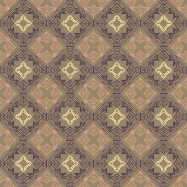 Bir Earthy Tone ve Retro Style Floral. El yapımı dokuma motifleri olan etnik kökenli, pürüzsüz pikseller. Halk tarzı tekstil baskıları, dijital kumaşlar ve kültürel tasarım projeleri için mükemmel.