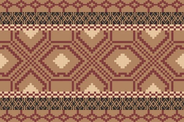 Bir Earthy Tone ve Retro Style Floral. El yapımı dokuma motifleri olan etnik kökenli, pürüzsüz pikseller. Halk tarzı tekstil baskıları, dijital kumaşlar ve kültürel tasarım projeleri için mükemmel.