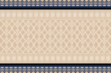 Yumuşak Toprak Tonu ve Retro Tarzı, Etnik kökenli pürüzsüz piksel deseni ve el yapımı dokuma motifleri. Halk tarzı tekstil baskıları, dijital kumaşlar ve kültürel tasarım projeleri için mükemmel.